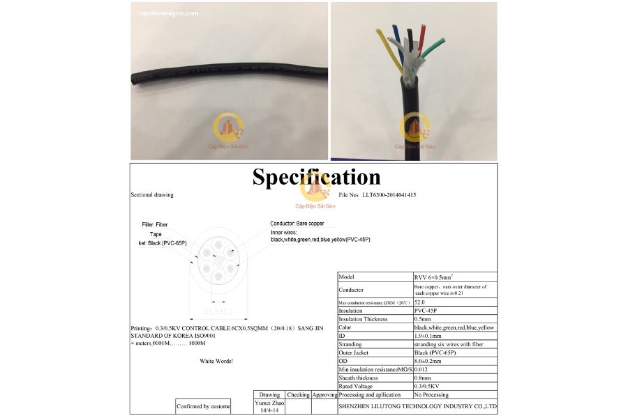 Cáp Điều Khiển Sangjin 6 Core x 1,5 mm² (Sangjin RVV 6x1,5mm²): Giải Pháp Hoàn Hảo Cho Hệ Thống Công Nghiệp Hiện Đại